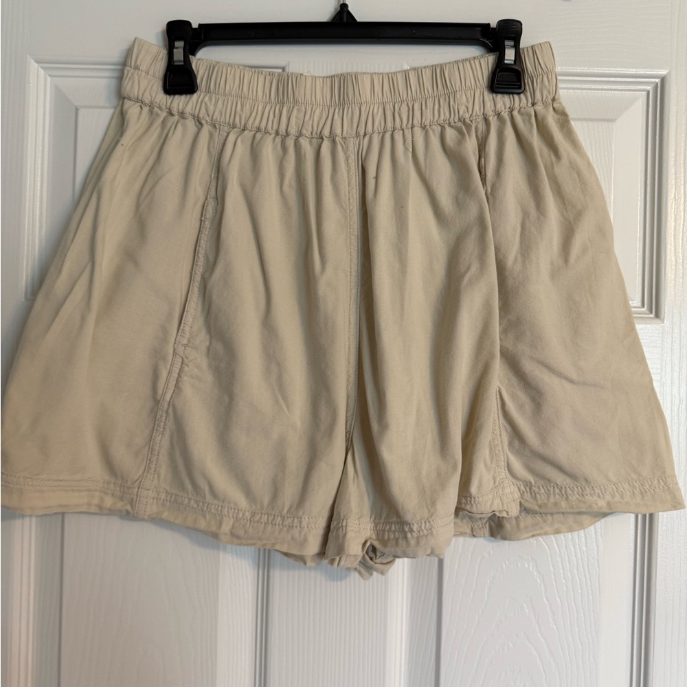 Free People High Waist Cream Shorts